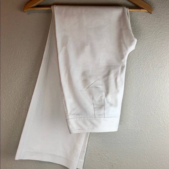 Ann Taylor Pants - Ann Taylor White Cotton Flare Trousers 6